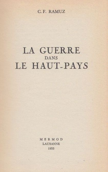 la guerre dans le haut pays